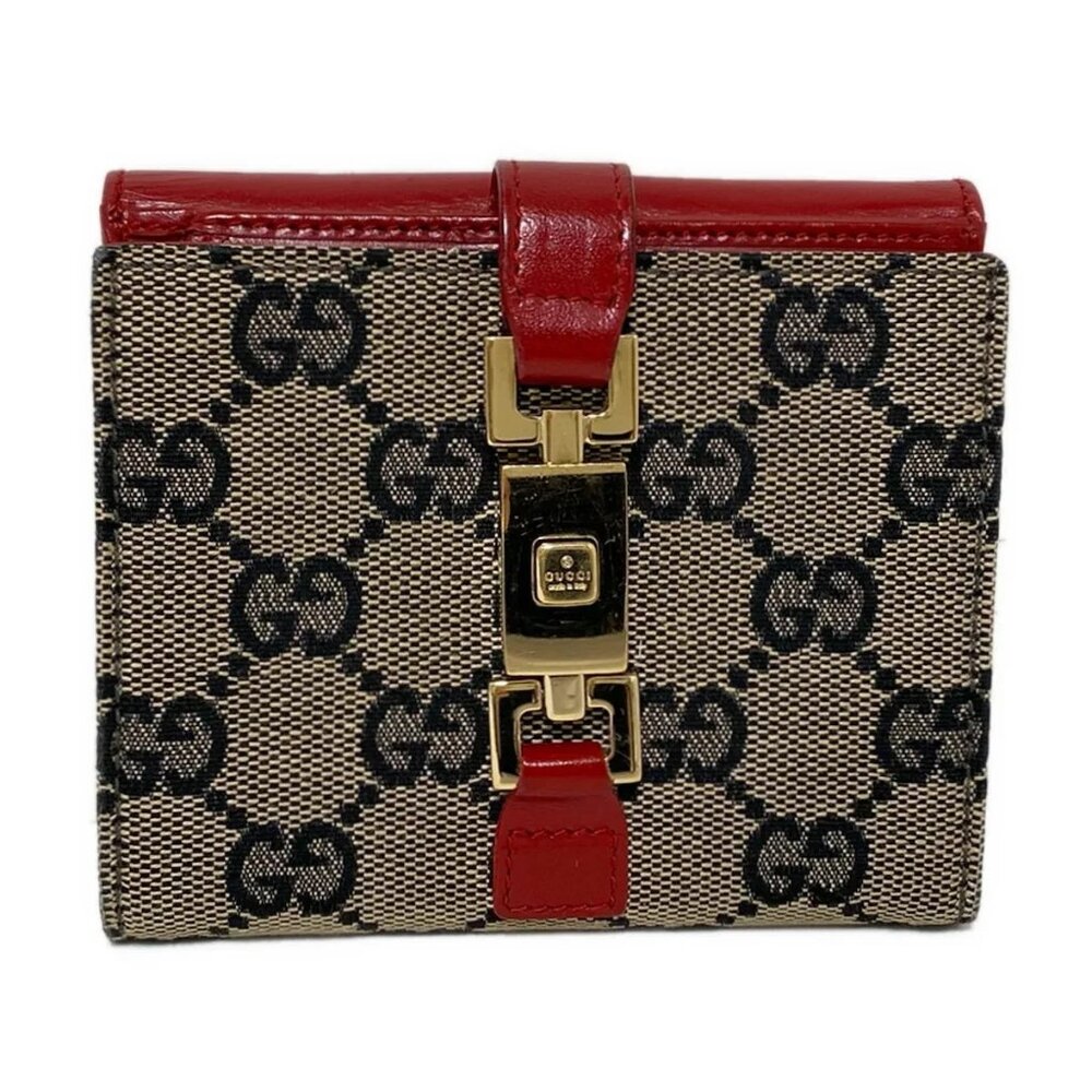 Authentic GUCCI Jackie GG Pattern Jacquard Leather Wallet br176-112025 - Picture 1 of 8